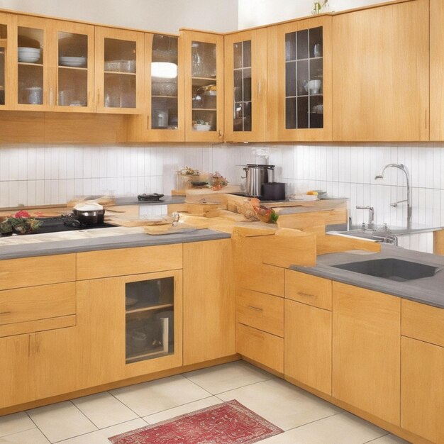 Kitchen in a modern house Interior of a modern house