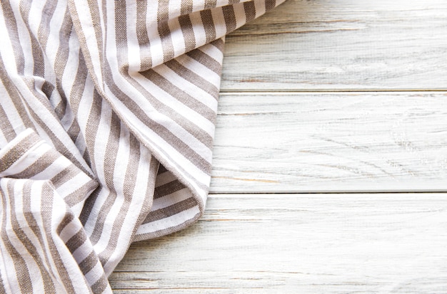 Kitchen napkin on the wooden table