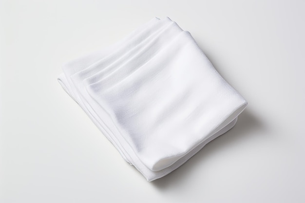 A kitchen towel folded neatly is seen white background It serves as an essential element for food se