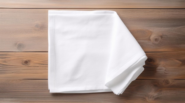 Kitchen towel or table cloth on white wooden table