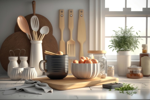 Kitchen utensils home kitchen decor concept AI Generation