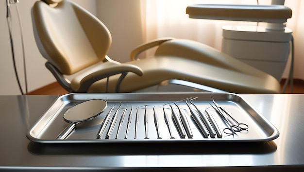 Photo a kitchen with a chair and a tray with a pair of tongs on it