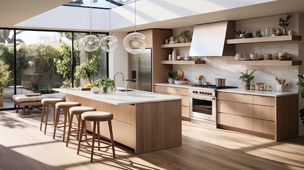 a kitchen with a stove, oven, and stove, and a window.