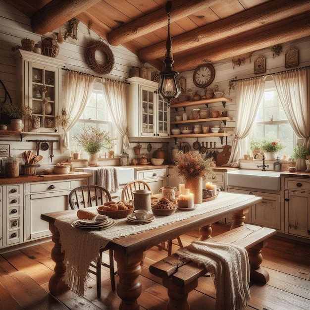 a kitchen with a table and a chair that says quot w w quot