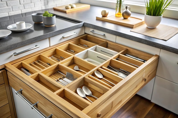 a kitchen with a wooden box that says quot kitchen quot