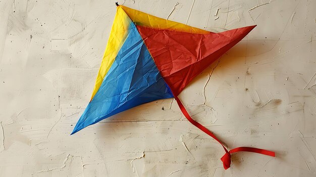 Photo a kite has a red ribbon around it and has a red ribbon around it