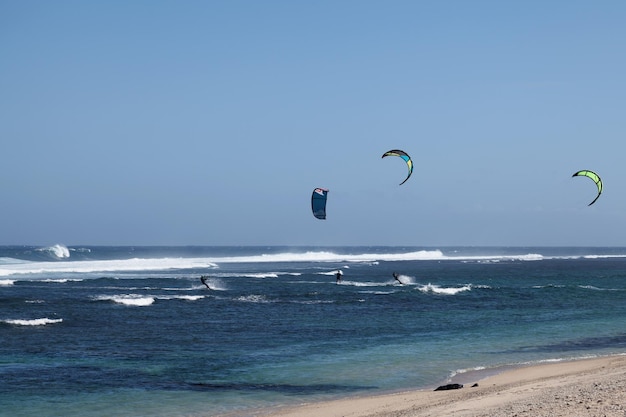 Kite surfing on the beach