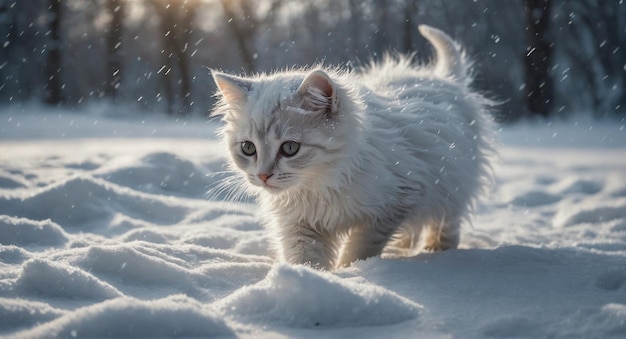 Kitten in the snow