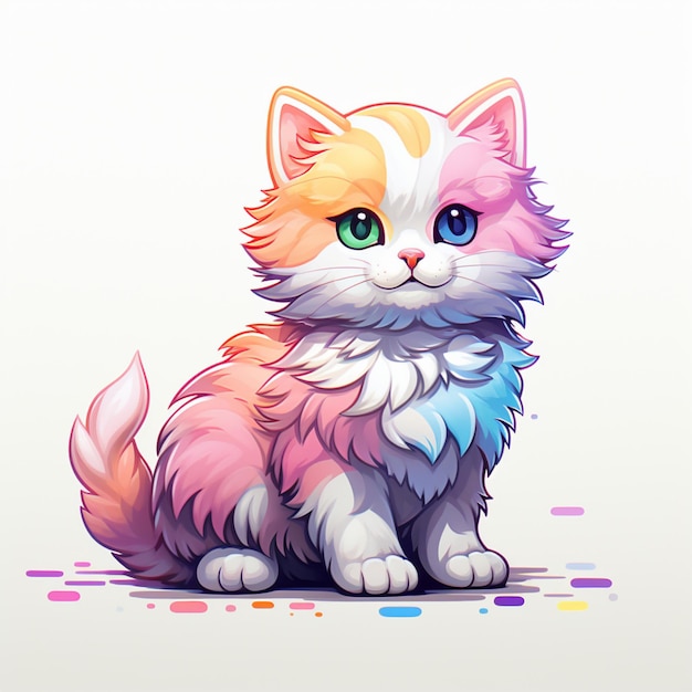 kitten videogame 8bit asset daylight arabic vibes white background