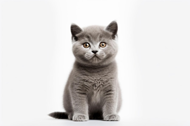 A kitten with white background