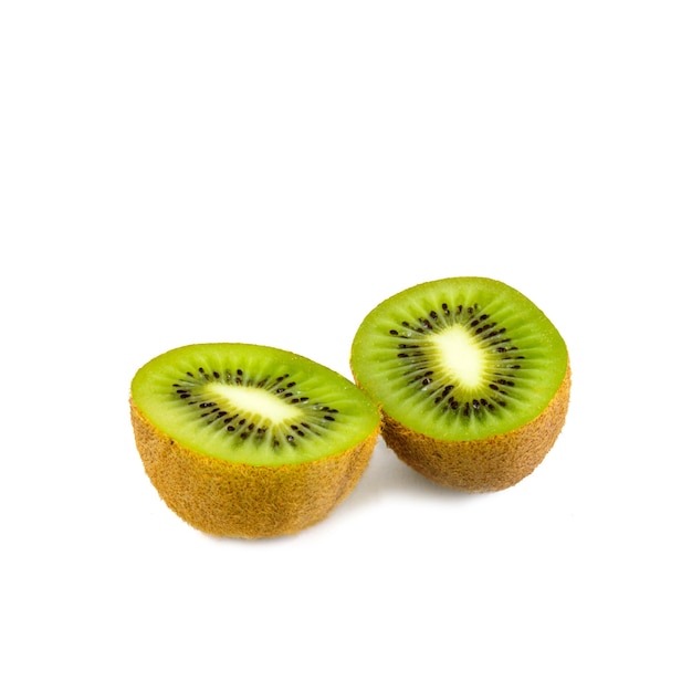 Kiwi fruit isolated on white background macro