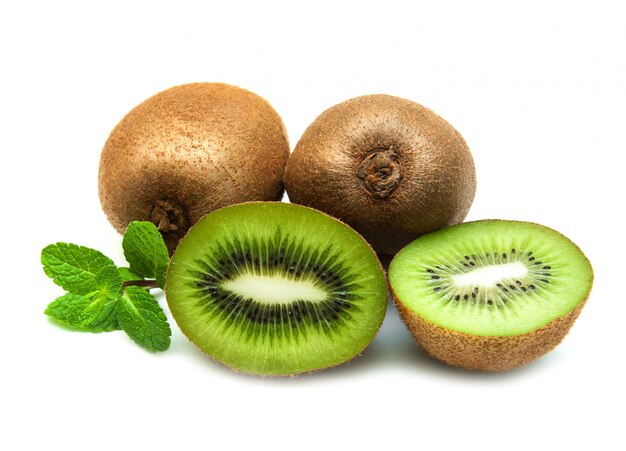 Kiwi fruit isolated on white 