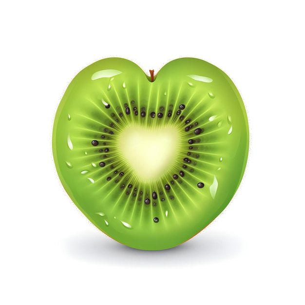 Kiwi fruit in the shape of a heart