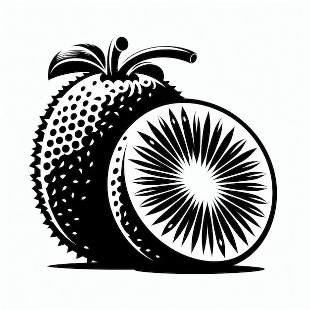 Kiwi fruit Silhouette vector style with white background