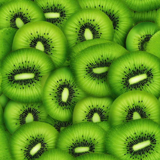 Kiwi fuzzy green tangy seamless pattern