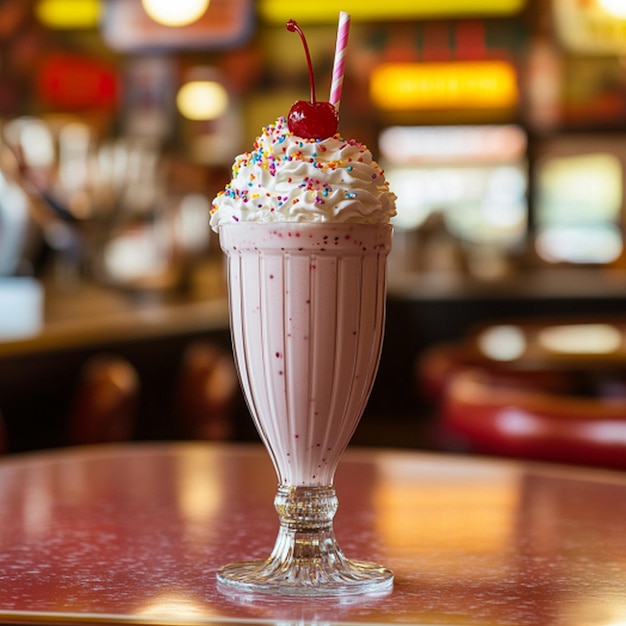 Photo kiwi milk shake on the table