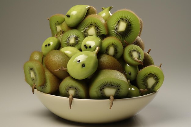 Kiwi piled high in a decorative ceramic bowl natural snack fresh fruit Kiwi image photography