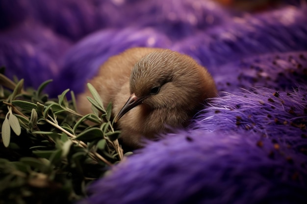 Kiwi resting on a bed of fresh lavender leaves natural snack fresh fruit Kiwi image photography