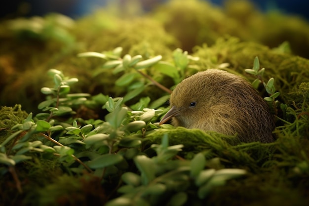 Kiwi resting on a bed of fresh thyme leaves natural snack fresh fruit Kiwi image photography