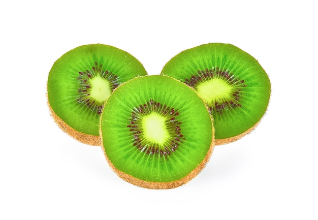 Kiwi slices isolated on white background