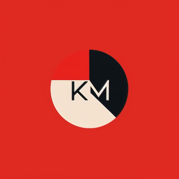 Photo km letter logo design with negative space km is a british multinational financial services company