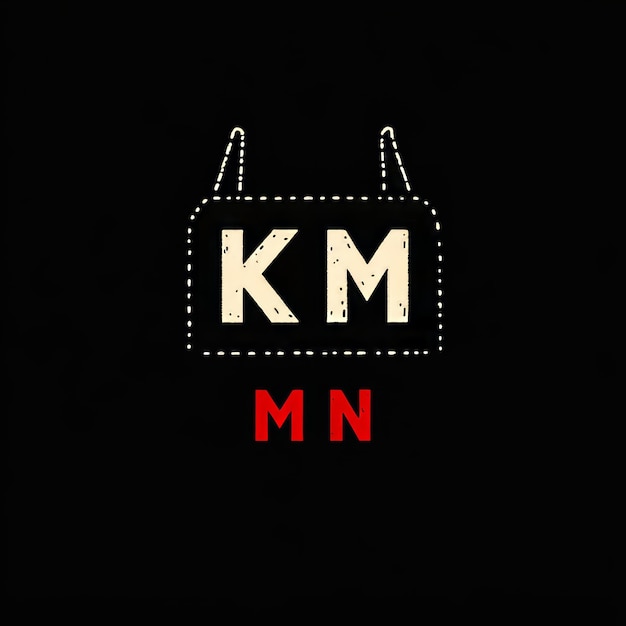 Photo km logo on a black background black and white lettering