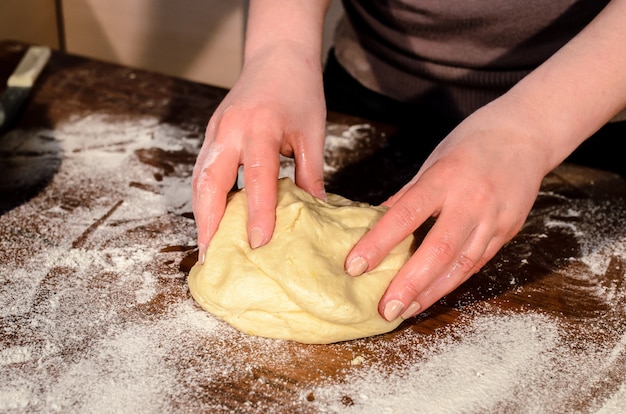 Kneading the dough