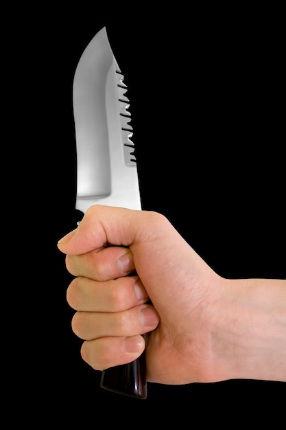 Knife in a man's hand