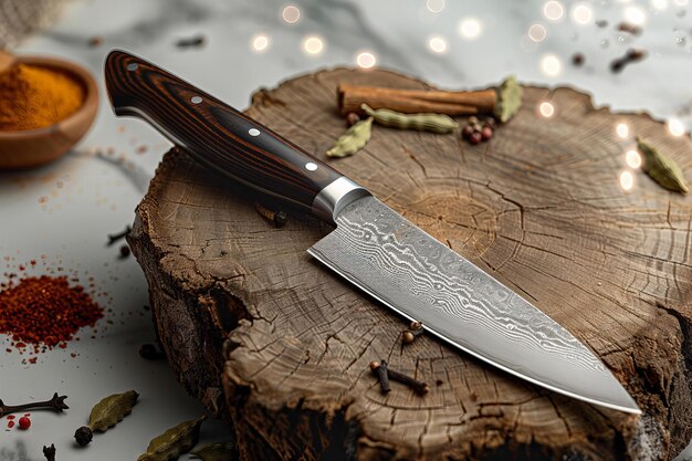 a knife that is made by wood