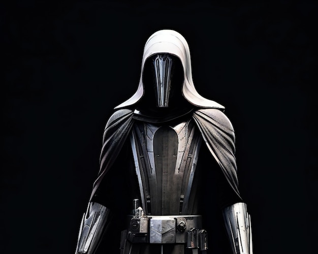 Knight in armor on a dark background