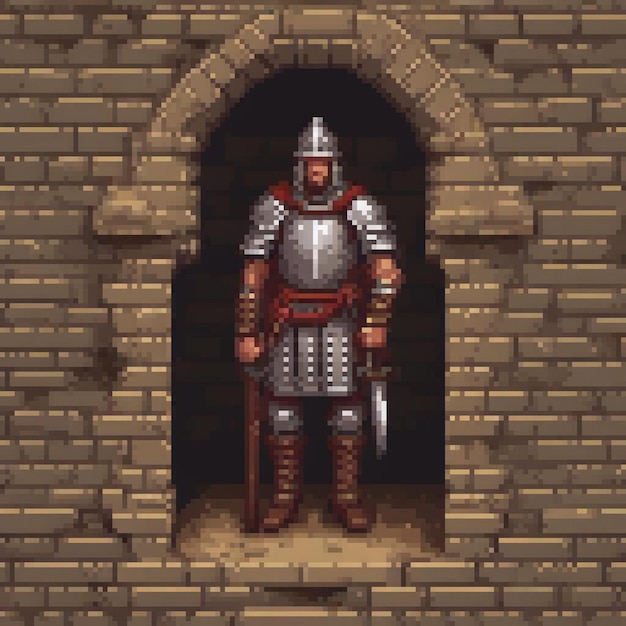 Photo a knight in a armor with a sword in his hand