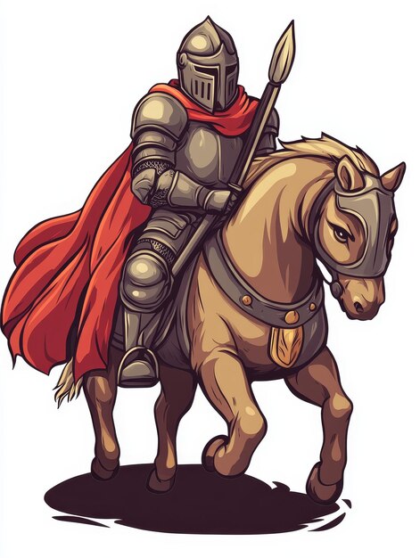 A Knight on Horseback Illustration