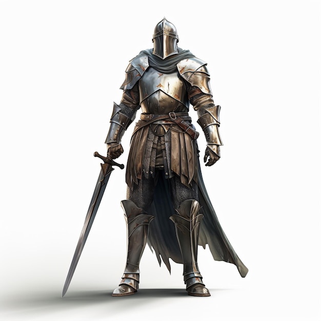 A knight isolated on white background