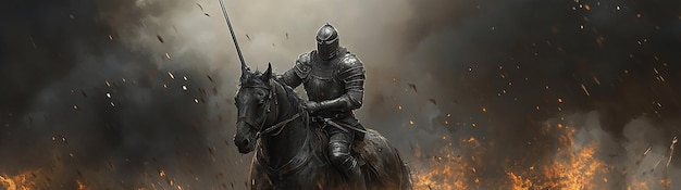 knight riding a horse in movie scene action sequence made by generative ai