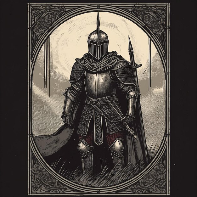 Photo a knight with a sword and armor on it