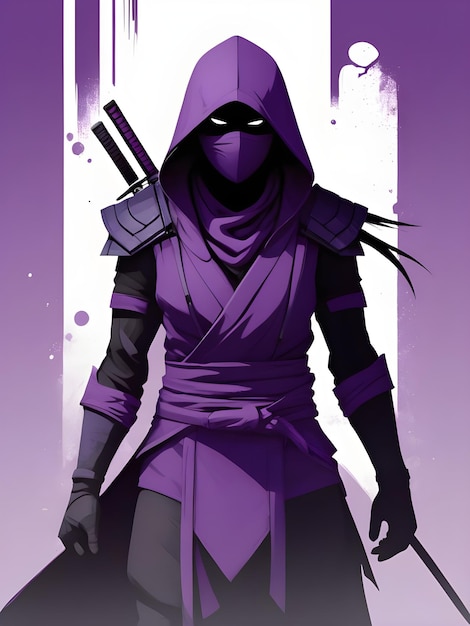 Photo a knight with a sword and a purple background