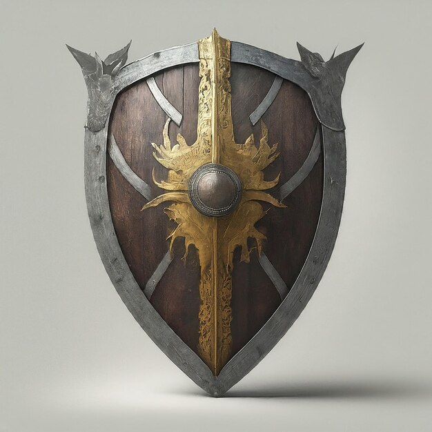 Photo a knights shield with a shield on it