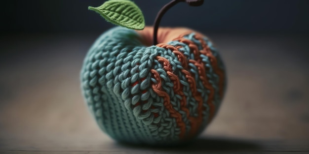 knitted art illustration of watermelon fruit shape filled with color