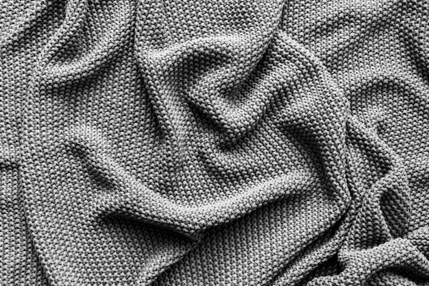 Knitted blanket texture grey color