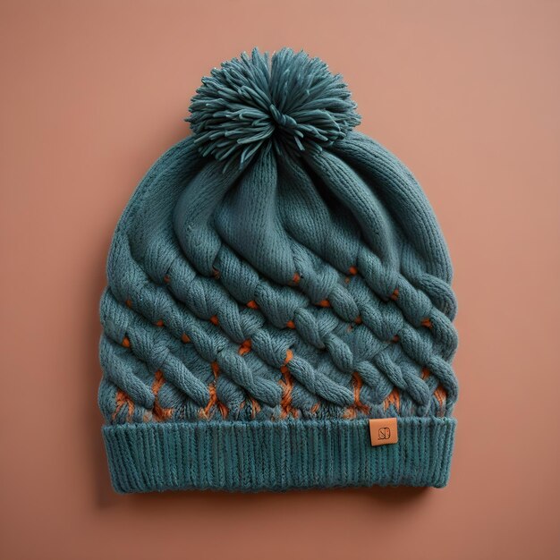 Photo knitted hat beautiful beanie mockup