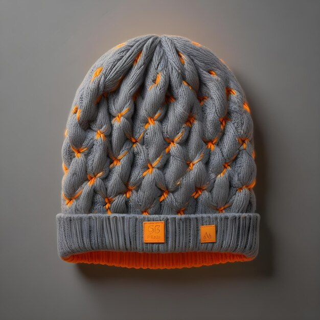 Photo knitted hat beautiful beanie mockup