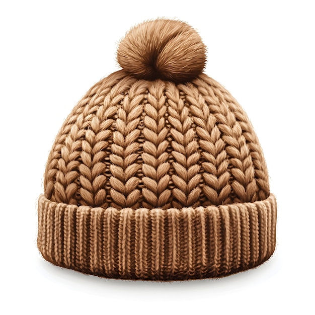 Photo a knitted hat with a round ball on the top