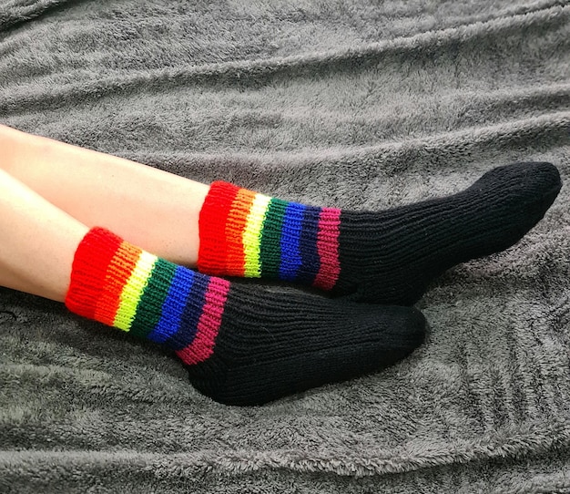 Knitted socks.