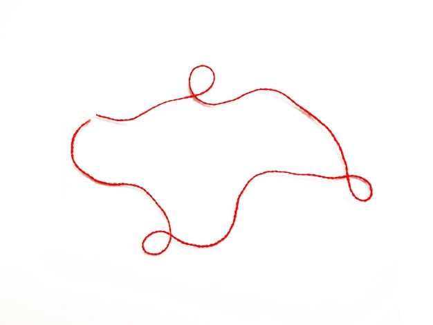 knitting yarn on white background