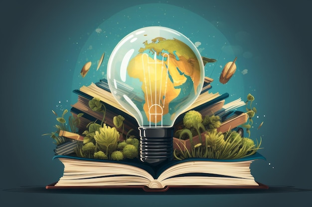 knowledge and book make a perfect vector illustration