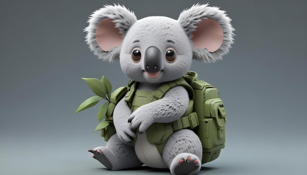 a koala bear with a backpack that says koala on it