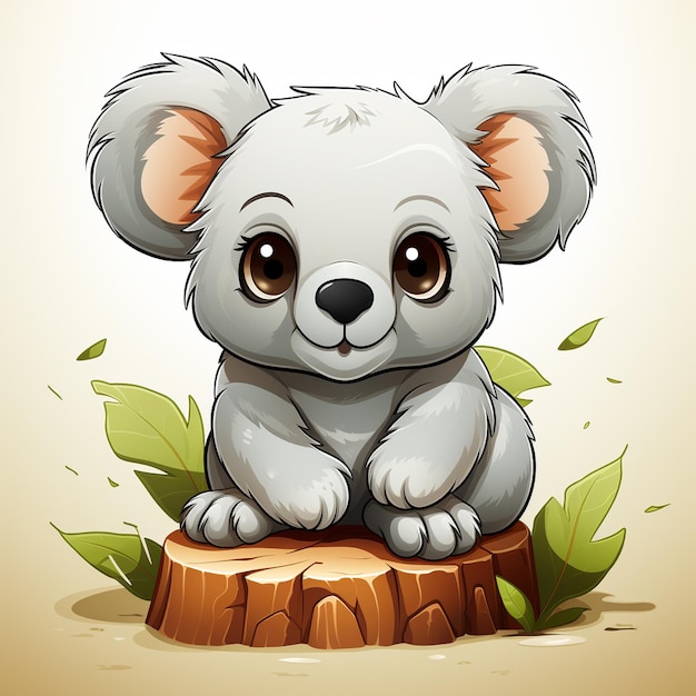 Photo koala illustration mascot 2d cartoon