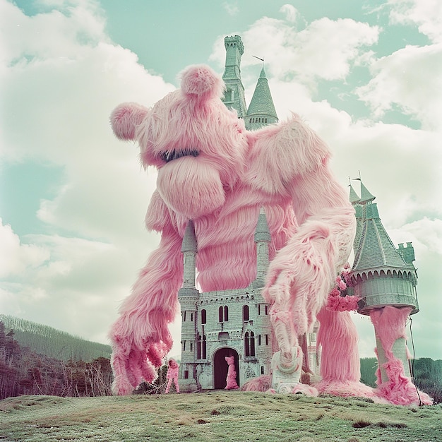 Photo kodak ektar 100 f14 60s arthouse style liminalcore fluffy castle and creatures fluffy fanta