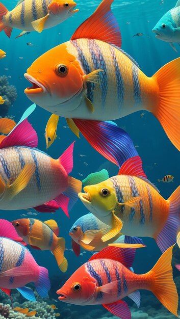 Koi Fish Background ai photo