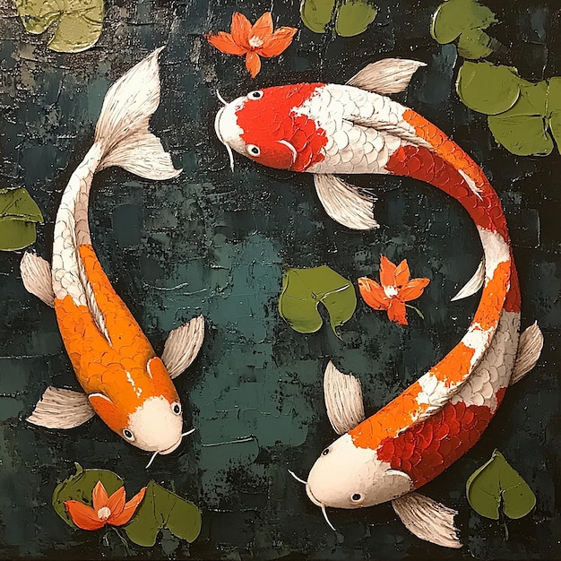 Photo koi fish painting